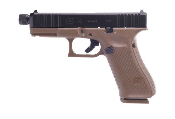 Glock 45 Gen5 MOS AUS 9mm, 4" Threaded Barrel, FDE, 17rd