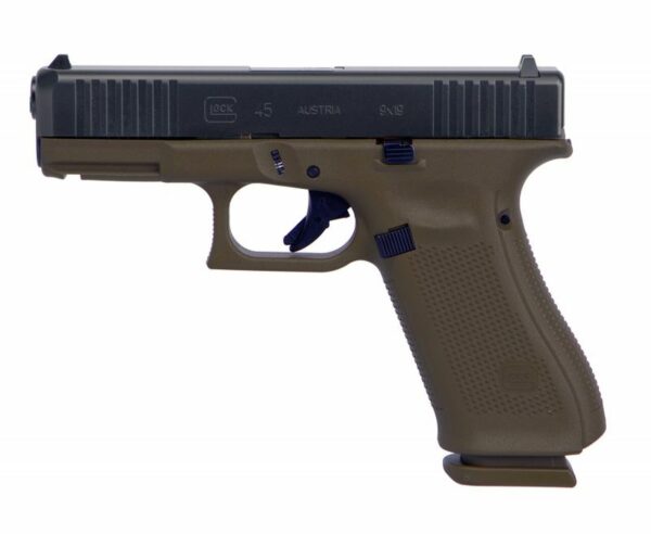 Glock G45 9mm, 4.02" Barrel, Evolved Tactical Patriot Brown Coating, 17rd, Front Serrations