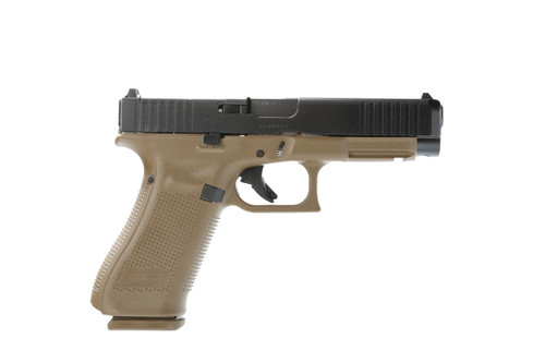 Glock G47 Gen 5 9mm, 4.49" Barrel, Dark Earth Frame, Black Slide, MOS Cut, 10rd - Exclusive Guns | The Gun Shop