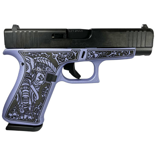 Glock G48 "Crushed Orchid Elephant Engraved" 9mm, 4.17" Barrel, 10rd - Firearm | The Gun Shop