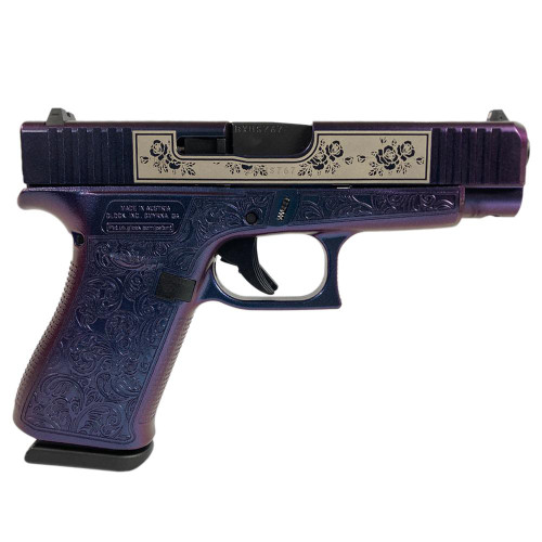 Glock 48 Gen 5 "Glock & Roses" 9mm, 4.17" Barrel, Mongoose Purple, 10rd - Firearm | The Gun Shop