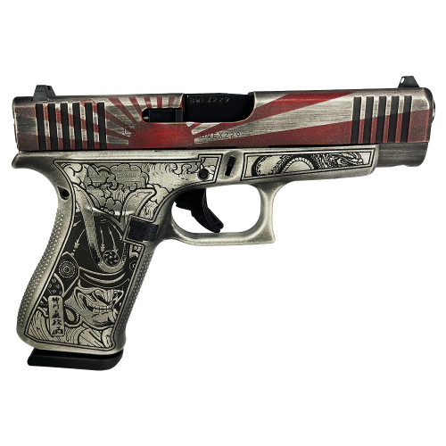 Glock 48 Gen 5 "Rising Sun Bushido-Battle Worn" 9mm, 4.17" Barrel, 10rd - Collector Guns | The Gun Shop
