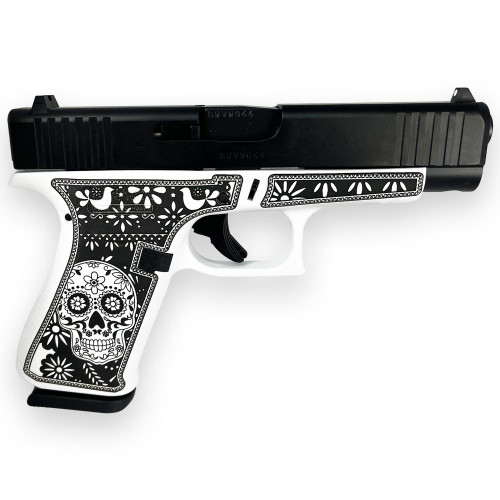 Glock 48 Gen 5 "Sugar Skull White & Black" 9mm, 4.17" Barrel, 10rd - Firearm | The Gun Shop