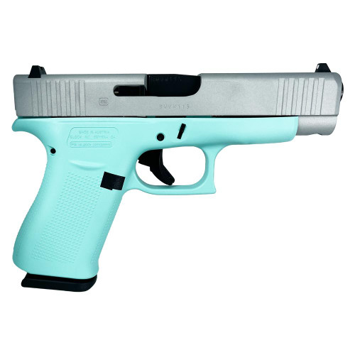 Glock G48 Custom 9mm, 4.17" Barrel, "Tiffany Frame/Crushed Silver Slide", 10rd - Firearm | The Gun Shop