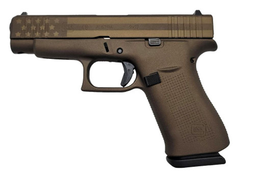 Glock G48 Custom 9mm, 4.17" Barrel, Bronze Flag, 10rd - Firearm | The Gun Shop