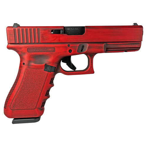 Glock 17 Gen 3 Custom "Destressed Red" 9mm, 4.49" Barrel, 17rd - Firearm | The Gun Shop