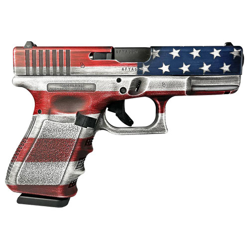 Glock G19 Gen 3 Custom 9mm, 4.02" Barrel, "USA Flag", 15rd - Collector Guns | The Gun Shop