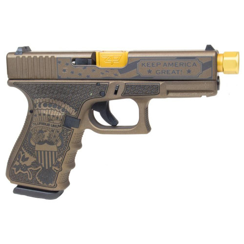 Glock G19 Gen 3 Custom 9mm, 4.6" Threaded Barrel, "Trump Edition", 15rd - Firearm | The Gun Shop