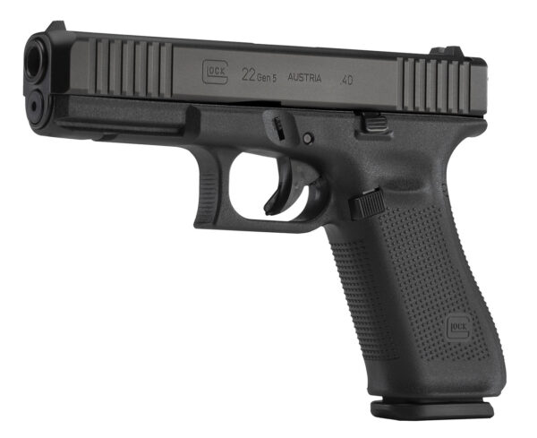 Glock 22 Gen5 .40 S&W, 4.49" GMB, Fixed Sights, Flared Magwell, Black, 10rd