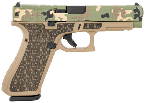 Glock G47 Gen 5 MOS 9mm, 4.49" Barrel, Hunter Camo Slide, Coyote Tan Frame, 17rd - Firearm | The Gun Shop