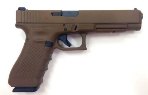 Glock G34 G4 9mm, 5.3" Barrel, Full Flat Dark Earth, Rail, 3x17rd Mags