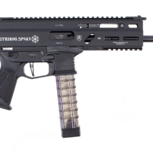 Grand Power Stribog SP9A3 9mm, 8" Barrel, Flip-Up Sights, No Brace, Black, 30rd