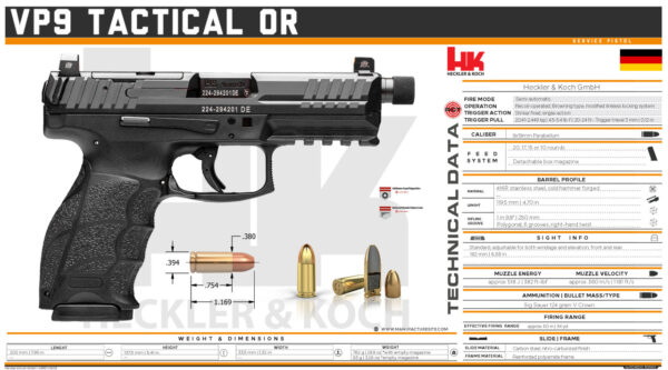 Tactical Weapons — Heckler & Koch GmbH - VP9 Tactical OR