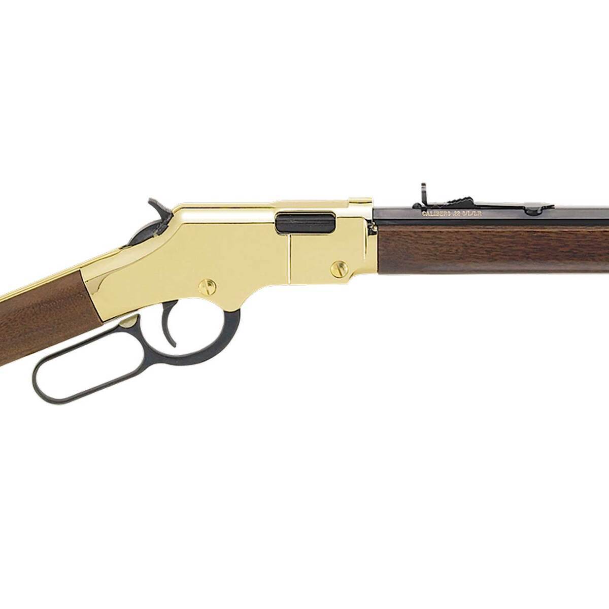 Henry Golden Boy Compact Polished Brass/Blued Lever Action Rifle - 22 Long Rifle - 16.25in - Rifles | The Gun Shop
