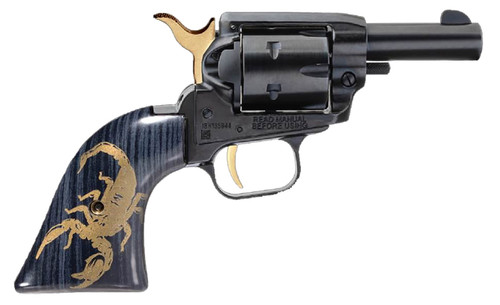 Heritage Barkeep 22 LR, 2" Barrel, Black, Gold Hammer/Trigger, Scorpion Grip, 6rd - Concealed Carry Guns | The Gun Shop