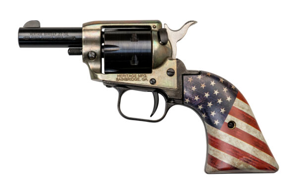 Heritage Rough Rider Barkeep .22 LR, 2" Barrel, US Flag Grips, Simulated Case Hardened, 6rd