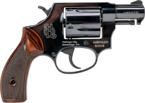 Heritage Roscoe 38 Special +P, 2" Barrel, Black Frame, Wood Grip, 5rd - Firearm | The Gun Shop