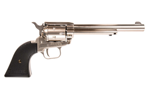Heritage Rough Rider 22 LR, 6.5" Barrel, Nickel Aluminum Frame, Black Star Polymer Grip, 6rd - Firearm | The Gun Shop