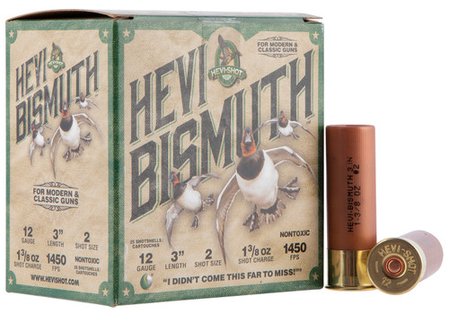 HEVI-Shot 12 Ga 3", Max Dram, 1 3/8 oz, Bismuth, 2 Shot, 25Bx/10Cs - Ammo | The Gun Shop