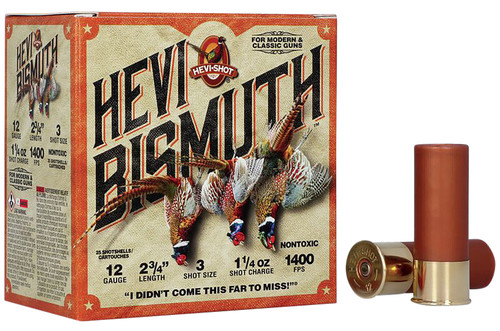 HEVI-Shot Upland 12 Ga, 2.75", 1 1/4 oz, Bismuth, #3, Hevi-Bismuth, 25Bx/10Cs - Ammo | The Gun Shop