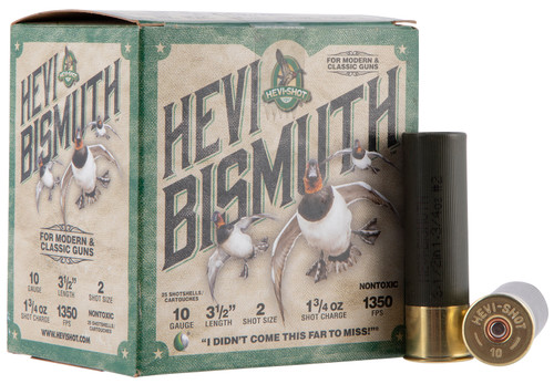 HEVI-Shot Bismuth 10 Ga, 3.5" 1 3/4 oz, Bismuth, 2 Shot, 25d Box - Ammo | The Gun Shop