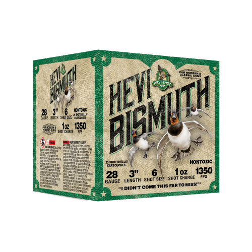 HEVI-Shot HEVI-Bismuth 28 Ga, 3", 1 oz, 6 Shot Size, 25rd Box - Ammunition | The Gun Shop