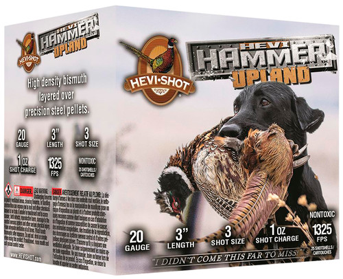 HEVI-Shot Upland 20 Ga, 3", 1 oz, Bismuth. #3, Hevi-Hammer, 25Bx/10Cs - Ammo | The Gun Shop