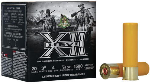 HEVI-Shot Waterfowl 20 Ga, 3", 7/8 oz, Tungsten, 4 Shot, Hevi-XII, 25Bx/10Cs - Ammo | The Gun Shop