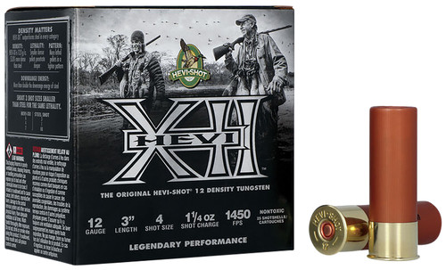 HEVI-Shot Waterfowl 12 Ga, 3", 1 1/4 oz, Tungsten, 4 Shot, Hevi-XII, 25Bx/10Cs - Ammo | The Gun Shop