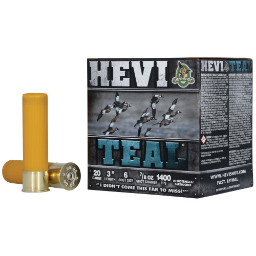 HEVI-Shot Steel Pellets, 20 Ga, 3", 7/8 oz, Hevi-Teal, 6 Shot, 25rd Box - Ammo | The Gun Shop
