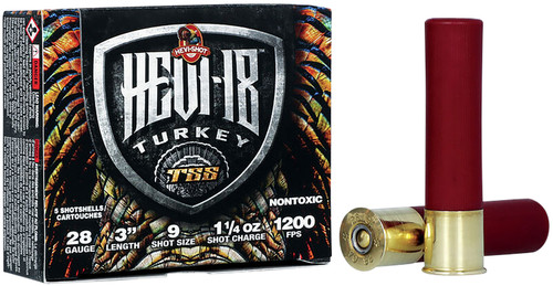 HEVI-Shot TSS Turkey 28 Ga, 3", 1 1/4 oz, Tungsten, 9 Shot, 5Bx/10Cs - Ammo | The Gun Shop