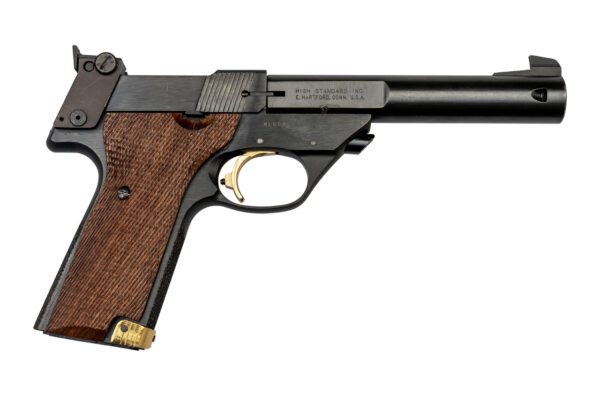 High Standard Supermatic Trophy Used .22 LR, 5.5" Barrel, Military Grip, Black, Original Box, 10rd