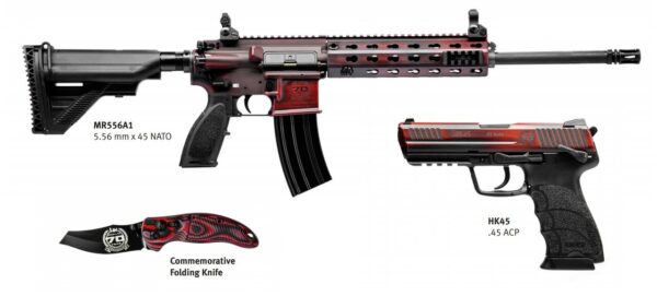 HK 70th Anniversary Kit 1 of 70 MR556A1 & HK45, Red Battle Worn Cerakote, Explorer Case