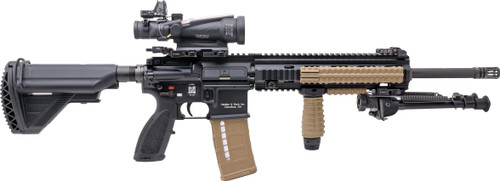 HK M27 Deployment Kit 223 Remington/5.56x45mm, 16.5" Barrel, Black/FDE, Includes Bipod/Trijicon ACOG, 30rd - AR-15 Rifles | The Gun Shop