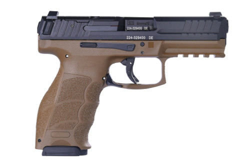 HK VP9 9mm, 4.1" Barrel, Dark Earth, Black Slide, Optic Ready, 10rd - Firearm | The Gun Shop