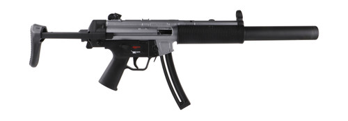 HK Lipsey's Exclusive MP5 22 LR, 16.1" Barrel, Grey Rec, Faux Suppressor, Black Furniture, 10rd - Exclusive Guns | The Gun Shop