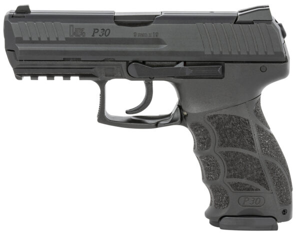 HK P30 V1 Light LEM 9mm, 3.85" Barrel, Fixed Sights, NTS, Black, 17rd