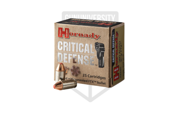 hornady-critical-defense-380-acp-90gr-nickel-plated-case-ftx-25rd-box-hornady-Hornady-Critical-Defense-380-Auto-90-gr-FTX .38 Special vs .380 ACP: 2026 Pocket Carry Comparison