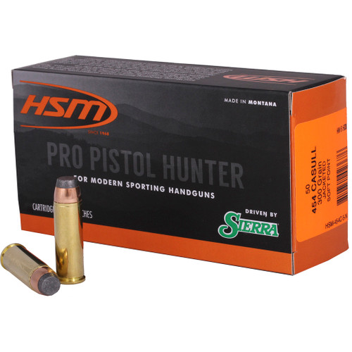 HSM Pro Pistol Hunter 454 Casull, 300gr, Jacketed Soft Point, 50rd Box - Ammo | The Gun Shop