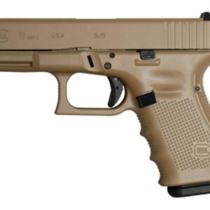 Glock G19 Gen4 9mm, 15rd, FS, Combat Coyote Tan Cerakote