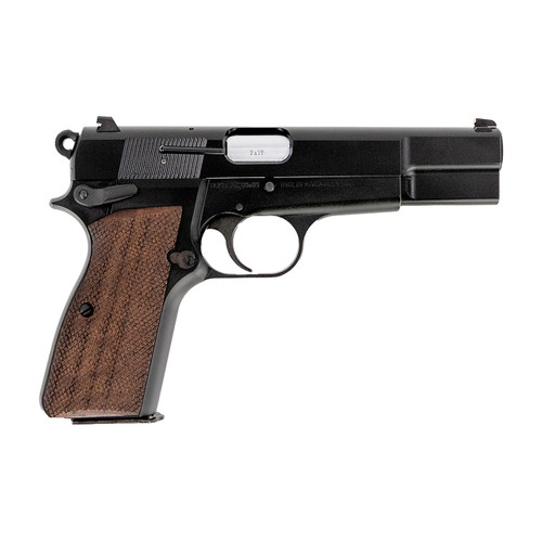 Inglis P-35 9mm, 4.7" Barrel, Black, Checkered Wood Grip, 15rd - 1911 Guns | The Gun Shop