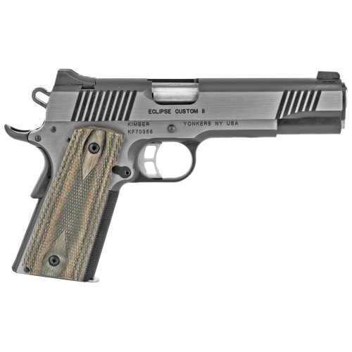 Kimber Eclipse Custom II 10mm, 5" Barrel, Silver, Laminate Grip, CA Compliant, 8rd - California | The Gun Shop