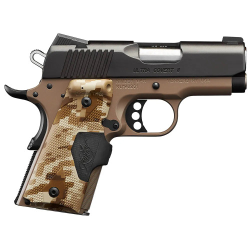Kimber Ultra Covert II 45 ACP, 3" Barrel, Laser Grips, FDE, 8rd - 1911 Guns | The Gun Shop