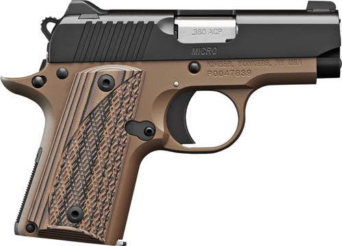Kimber Micro Desert Night 380 ACP, 2.75" Barrel, Desert Tan Frame, Black Slide, 7rd - 1911 Guns | The Gun Shop