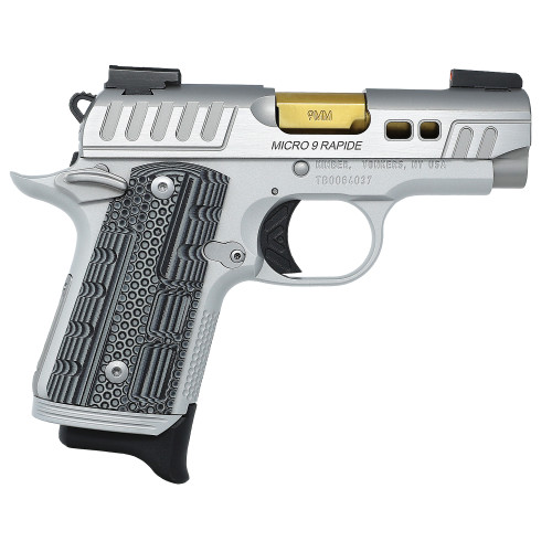 Kimber Micro 9 Rapide Dawn 9mm, 3.15" Gold Barrel, Silver, Night Sights, 7rd - 1911 Guns | The Gun Shop