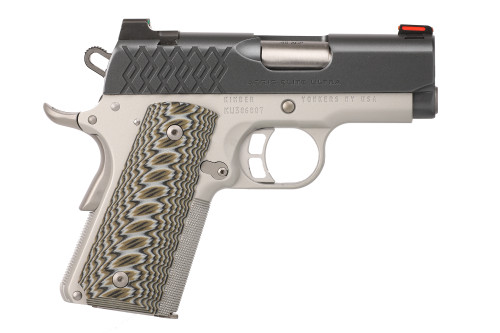 Kimber Aegis Elite Ultra Pro 45 ACP, 3" Barrel, Satin Silver, Black Slide, 7rd - 1911 Guns | The Gun Shop