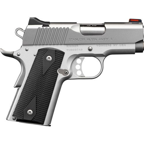 Kimber Stainless Ultra Carry II 1911 45 ACP, 3" Barrel, Silver, Laminate Grip, 7rd, CA Compliant - 1911 Guns | The Gun Shop