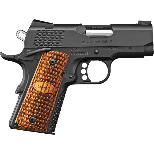 Kimber Ultra Raptor II 1911 45 ACP, 3" Barrel, Black, Wood Grip, 7rd - 1911 Guns | The Gun Shop