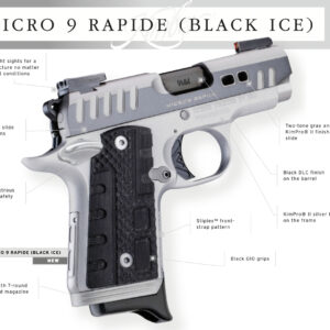 Kimber Micro 9 Rapide Black Ice 9mm, Day/Night Sights, Two-Tone, 7rd
