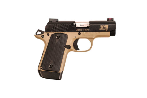 Kimber Micro 9 Hero 9mm, 3.15" Barrel, Black Slide/Tan Frame, Fiber Optic Sights, 7rd - Concealed Carry Guns | The Gun Shop